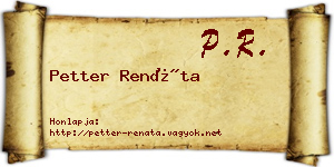 Petter Renáta névjegykártya